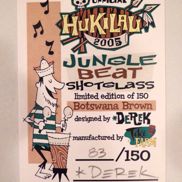 NEW 2005 DEREK YANIGER HUKILAU JUNGLE BEAT CERAMIC TIKI SHOT SET LE #83/150 - Picture 3 of 10